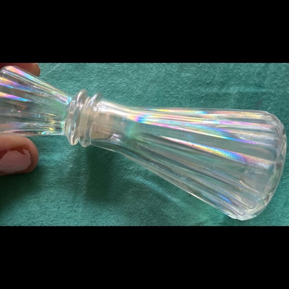 Vintage Rainbow Clear Bottle With removable rubber stopper lid. - Picture 7 of 7